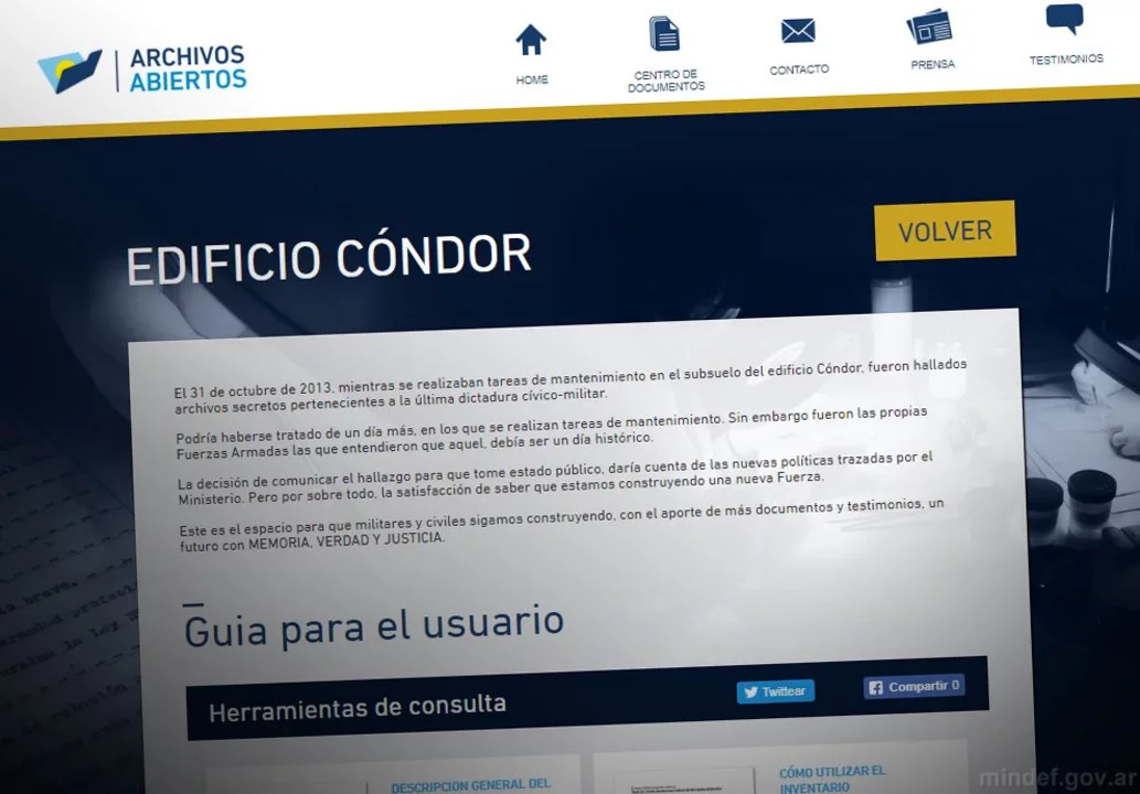 Se encontró documentación en un subsuelo del edificio Edificio Cóndor.
