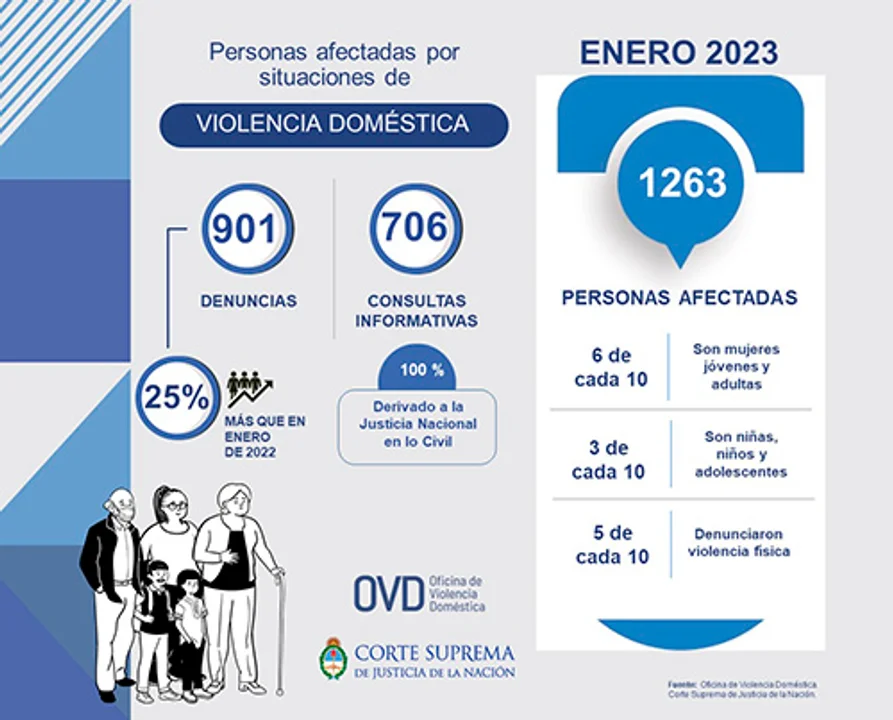 Las denuncias por violencia doméstica no se detienen: hubo 901 solo en enero