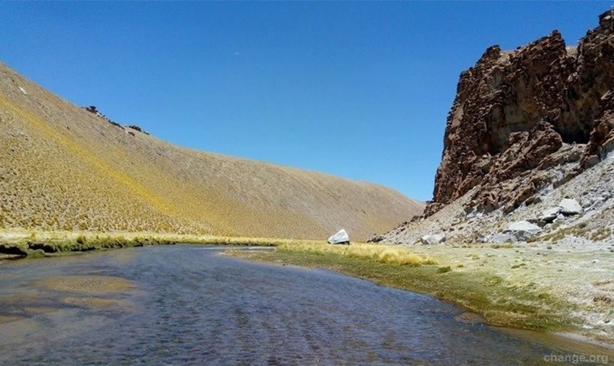Arroyo Los Patos, afectado por la extracción de litio.