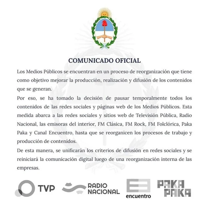 El apagón de los Medios Públicos: la construcción del relato de Javier Milei