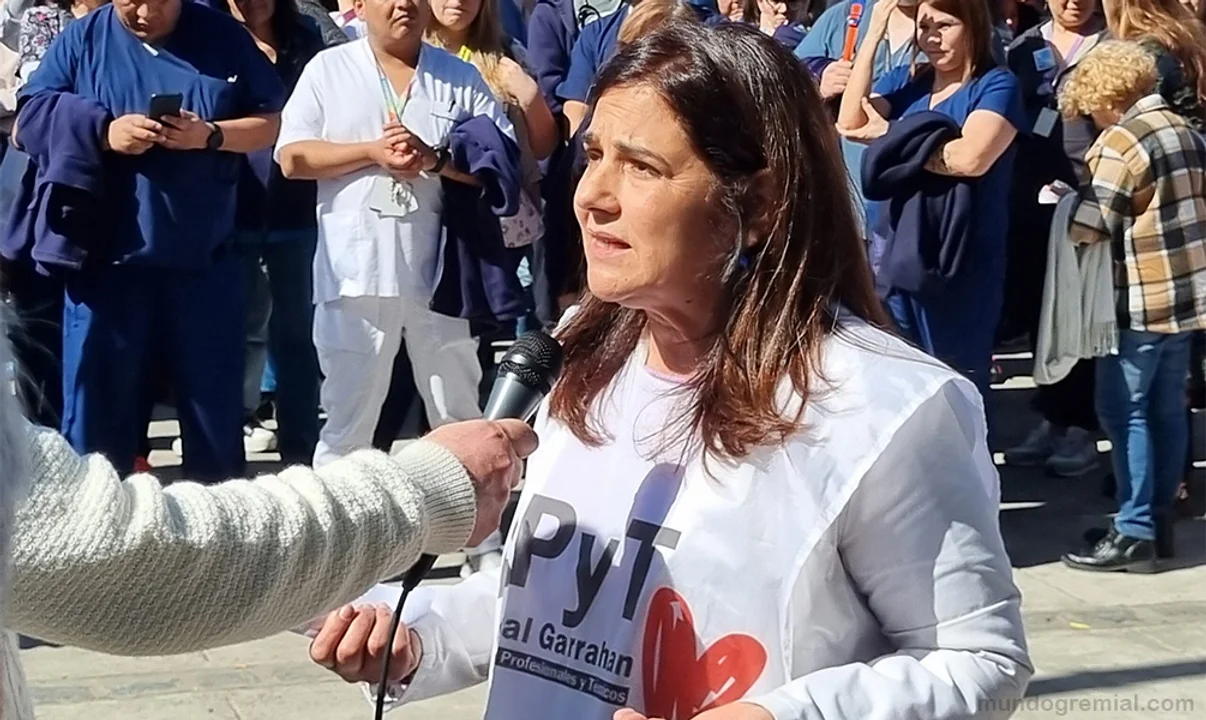 Norma Lezana, secretaría general de APyT, el gremio del personal de la salud del hospital Garrahan.
