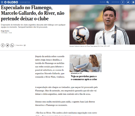 Representante del Muñeco: "Gallardo no negocia con otro club"