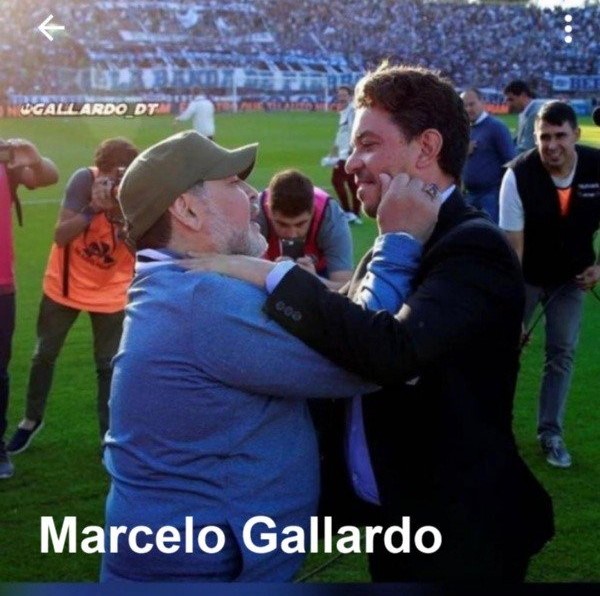Gallardo estuvo presente en el último adiós a Maradona