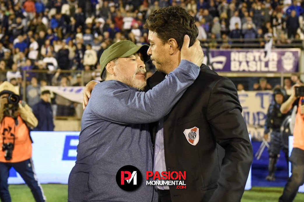 Gallardo estuvo presente en el último adiós a Maradona