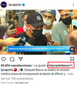 ¿Puede darse? Todas las señales que dio Castellanos en relación a River