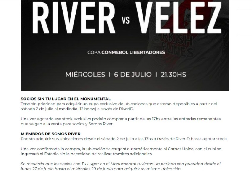 Venta de entradas vs Vélez: ¿Qué día, en qué horario y por dónde salen?