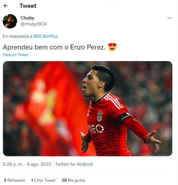 Enzo Fernández marcó su tercer gol con Benfica y así reaccionaron los hinchas portugueses