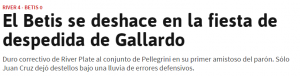Goleada ante Betis: Los títulos de los portales españoles y la foto de Germán Pezzella