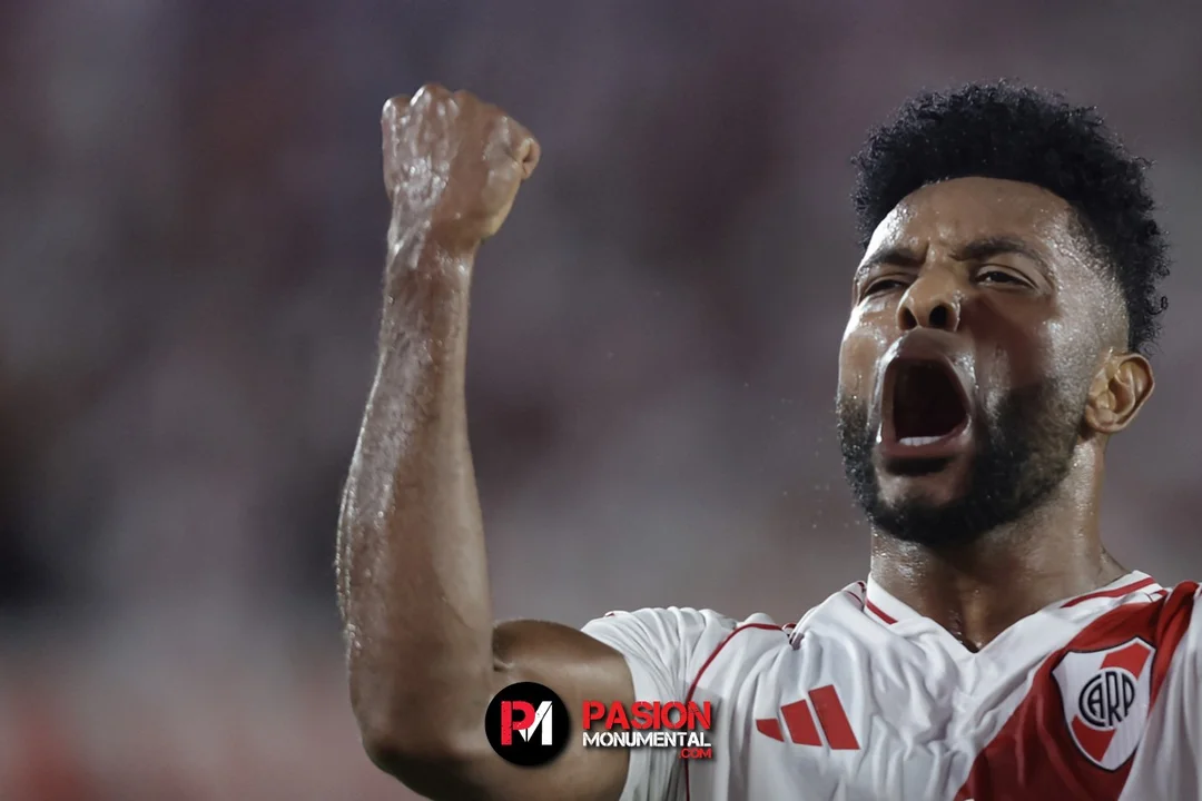 Miguel Borja le dio la victoria a River ante Lanús en el Monumental
