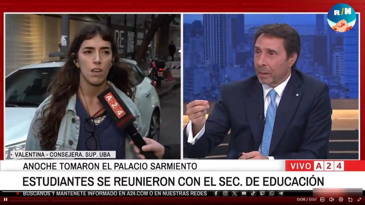 Estudiante le tapó la boca a Eduardo Feinmann: “Yo no quiero voltear al gobierno”